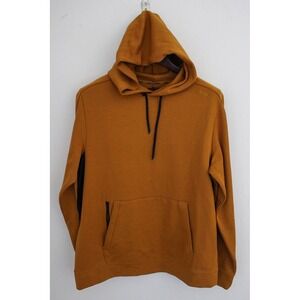 Brady Brand Hoodie Sweatshirt Medium Orange Pullover Active Stretch Tom Pocket